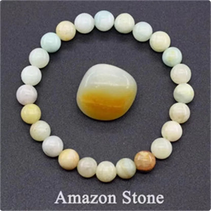 8MM Natural Epidote Zoisite & Lava Stone Bead Bracelet - Tiger Eye & Quartz Jewelry for Women