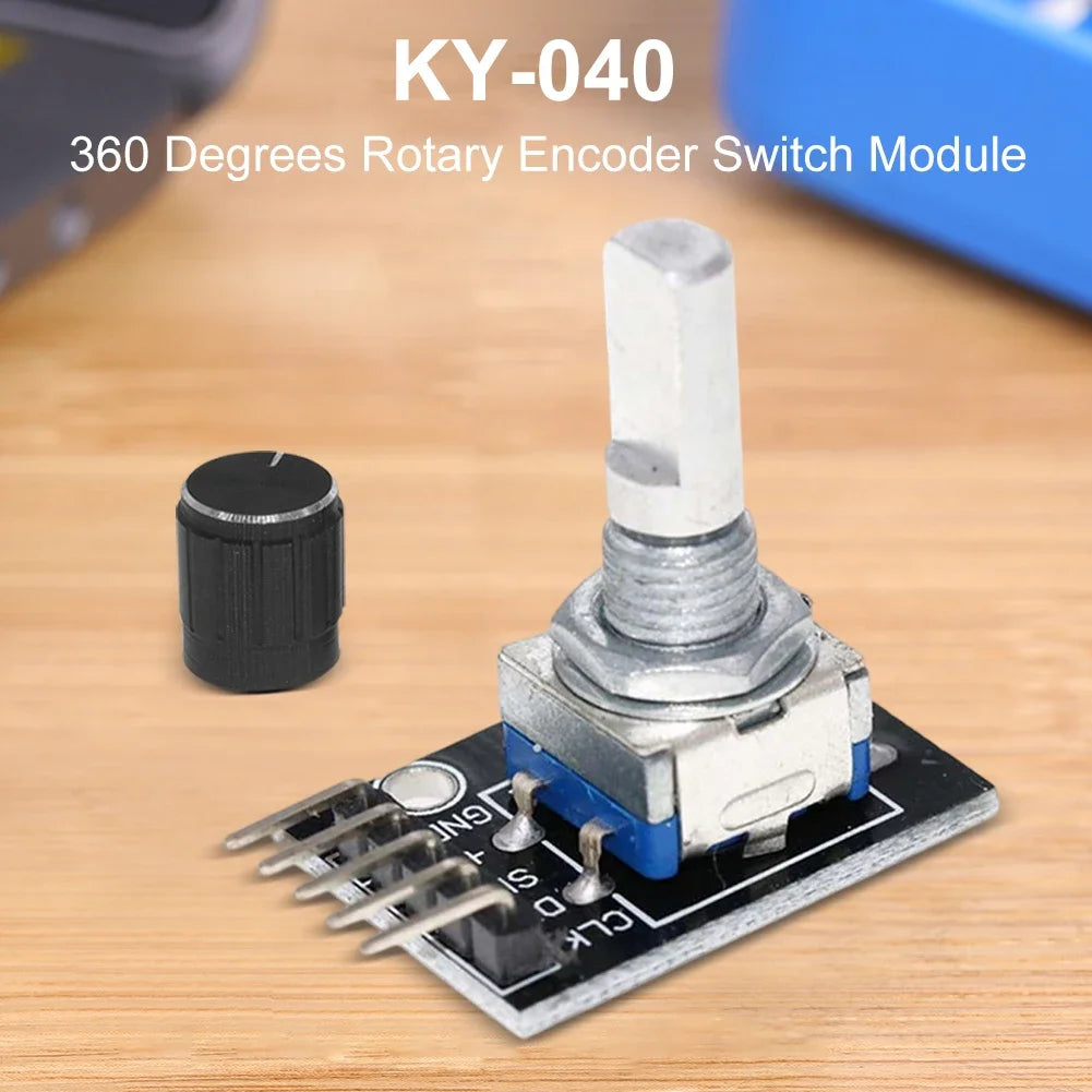 1-8PCS KY-040 Rotary Encoder Module - 360° Knob Switch Sensor Development Board for Arduino 5V DIY Projects
