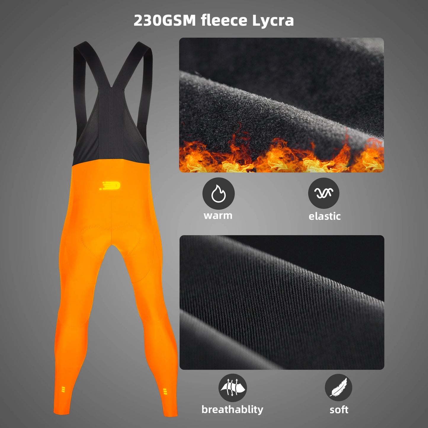DAREVIE Winter Thermal Cycling Bib Pants – Windproof, Water-Resistant Tights with 120KG/m³ Pad