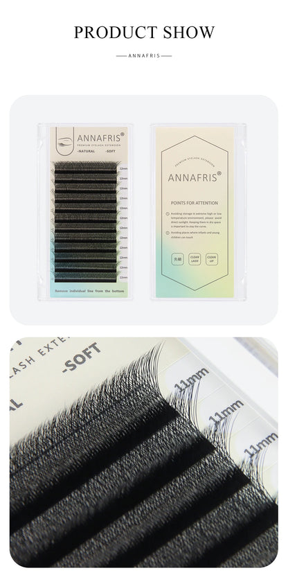 ANNAFRIS Premade Volume Lash Fans – YY 3D 4D 5D W-Shaped Automatic Flowering Mink Eyelash Extensions, Soft & Dense