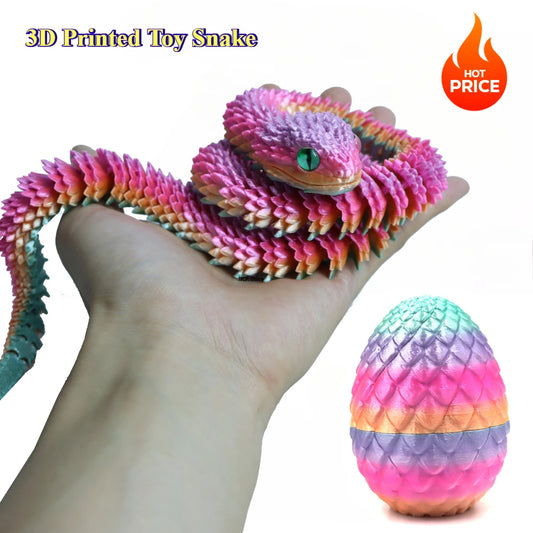 3D Printed Snake Egg Toys – Rotating Articulating Desktop Decorations & Anime-Inspired Home Decor Figures