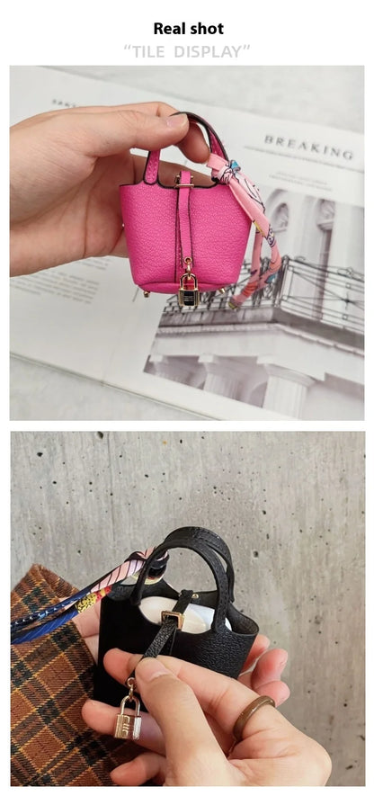 Mini Bag Pendant Keychain – Creative Portable Zero Wallet, Bracelet, and Bluetooth Earphone Multifunctional Hanging Accessory