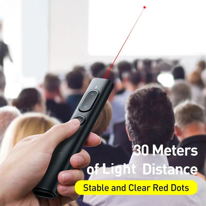 Baseus Wireless Presenter with USB Pointer - Infrared Remote Control Pen for Projector Powerpoint Slide and PPT Page Turning