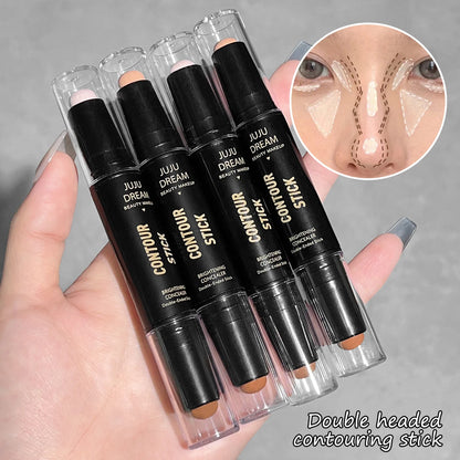 Double-Ended Dual-Purpose High-Light Trimming Stick – 3D Contour, Nose Shadow, Facial Shaping, Brightening & Trimming