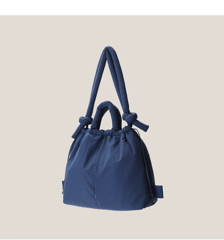 2023 Casual Nylon Padded Tote Bag – Soft Puffer Shoulder & Crossbody Handbag for Women, Large Capacity Vintage Design