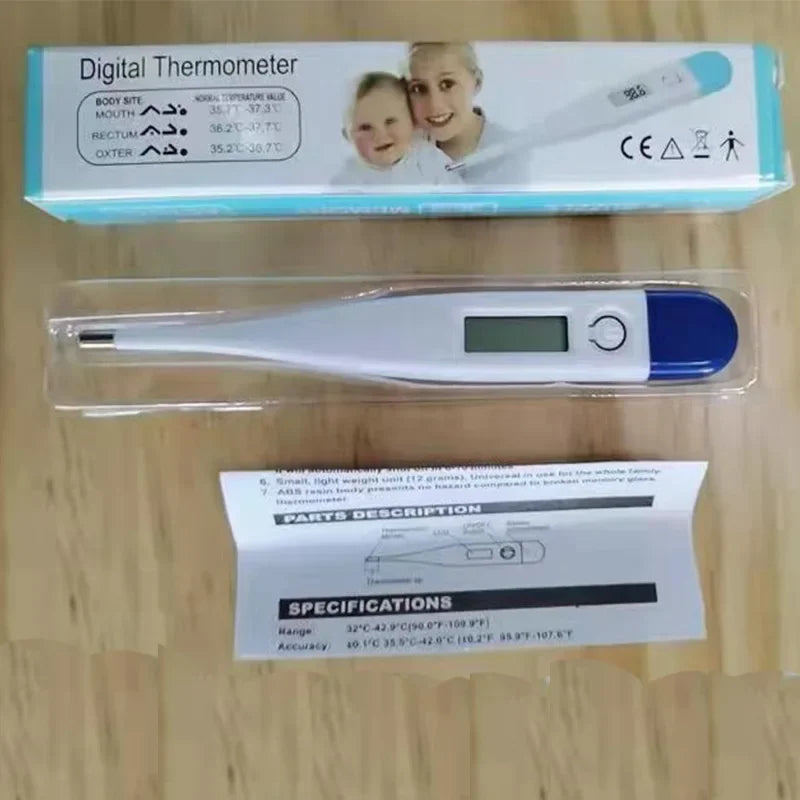 Digital Body and Bath Thermometer - Accurate Oral and Underarm Temperature Reader with Fever Alert for Babies and Adults