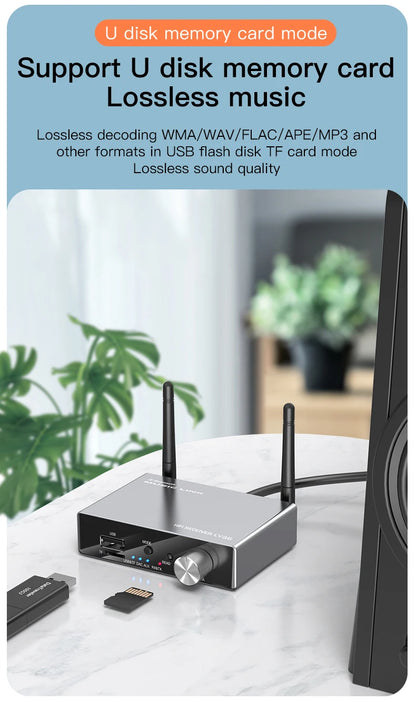 Bluetooth 5.3 Receiver Transmitter | Low Latency Stereo AUX 3.5mm, Optical, Coaxial Wireless Audio Adapter USB for TV & PC