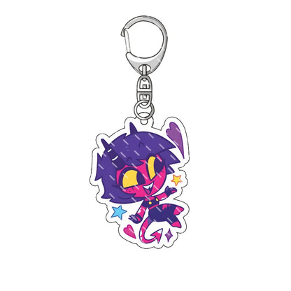 Hazbin Hotel Anime Keychain – Alastor Acrylic Figure Backpack Pendant for Fans & Gifts