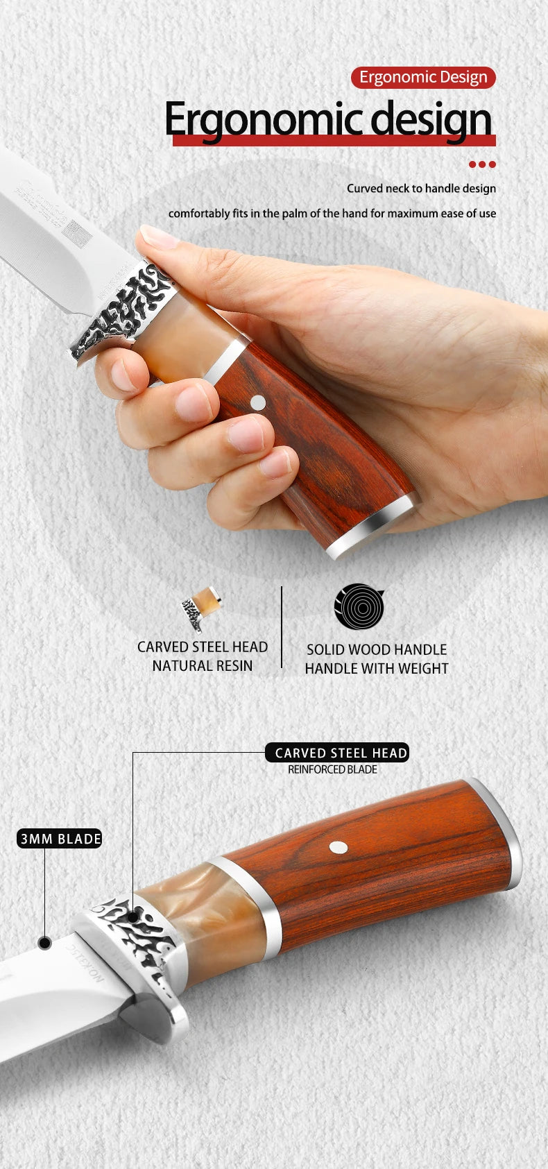 Wild Survival Self-Defense Mini Knife – Portable Stainless Steel Pocket Knife for Outdoor Camping, Fruit & Meat Cutting