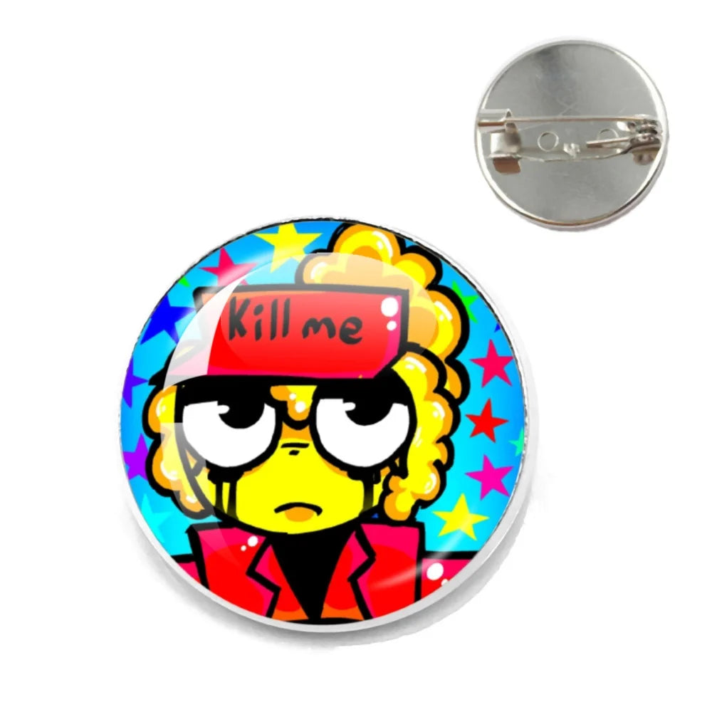 Pizza Character Elliot Game Forsaken Pin Brooch – Funny Meme Backpack Accessory for Friends & Fans Gifts