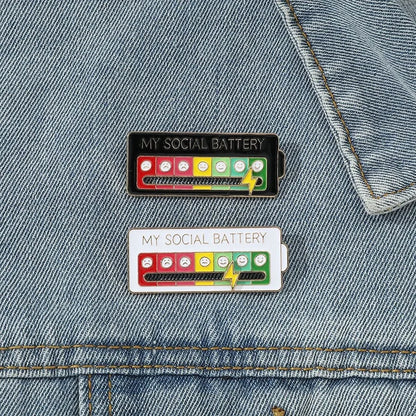 Mood Conversion Energy Brooch – My Social Battery Expression Pin for Men & Women, Clothing Badge