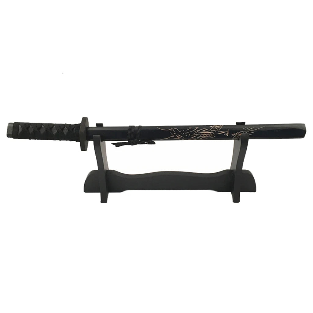 Large Wooden Sword Display Stand - 1/2 Layer Rack for Katana, Wakizashi, Tanto & Wand