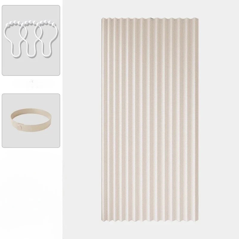 Pleated Accordion Folding Door Curtain – Privacy Panel for Bedroom, Wardrobe, Shoe Rack & Room Partition