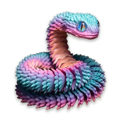3D Printed Snake Egg Mold – Creative Decompression Rotatable Articulated Snake Desktop Ornament & Realistic Animal Toy for Kids