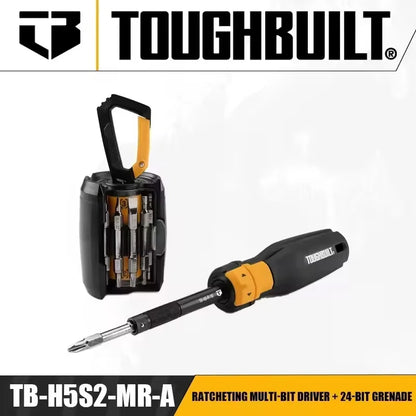 TOUGHBUILT High Torque Screwdriver – Aluminum Alloy & Steel Cutter Head with Durable Rubber Grip Handle (Tool Only)