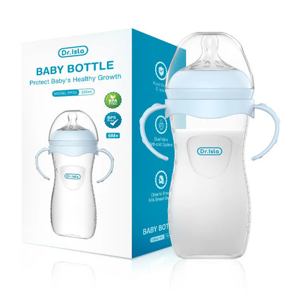 BPA-Free Baby Feeding Bottle - PP Newborn Milk Bottle with Handle, 150/240/330ml