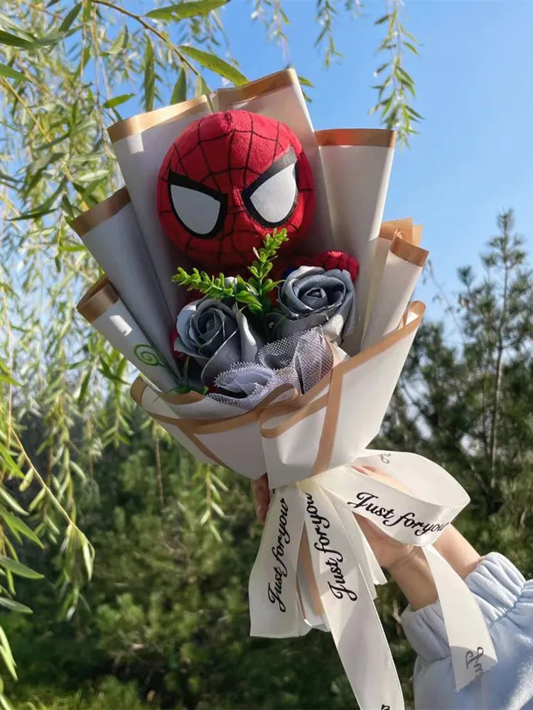 Superhero Plush Dolls — Handmade Spider-Man, Hulk, Superman & Captain America Bouquet Toys, Gift for Boys, Graduation, Christmas & Birthday