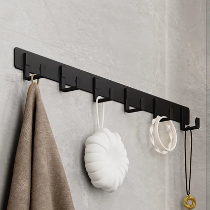Maximize Your Space: Space Aluminum Black Hook - Multipurpose Towel, Clothes, or Storage Hook - Ideal for Bathroom, Living Room, or Door Back - Simplistic Design to Save Space
