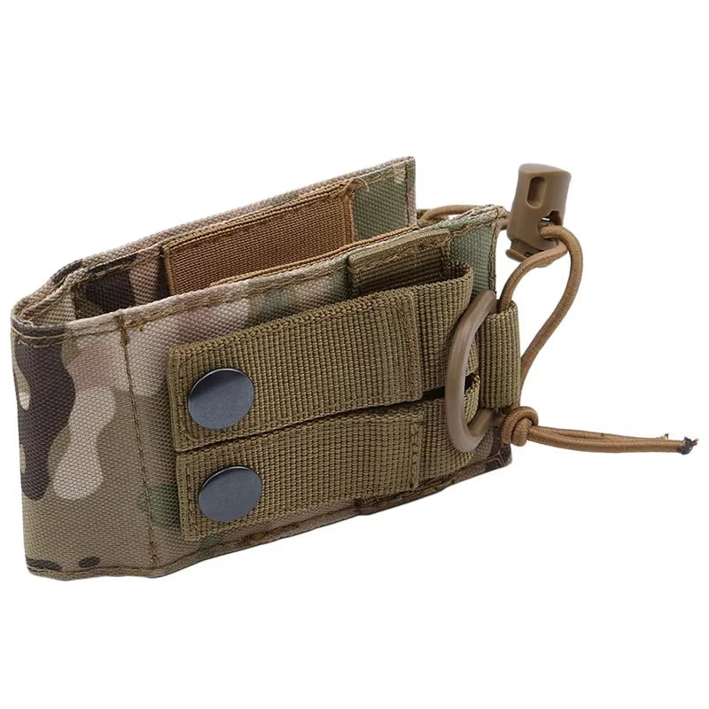 DIZETION Tactical Radio Pouch - MOLLE Nylon Walkie Talkie Holder & Hunting Interphone Hanging Bag