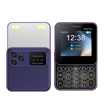 SERVO Rotating Mini Phone - 2G GSM Dual SIM Mobile Phone with FM Radio, MP4 Player & Flashlight