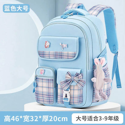 Ergonomic Spine-Protecting School Backpack | Large Capacity, Lightweight Waterproof Bag for Elementary Girls