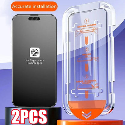 Matte Frosted Screen Protector for iPhone 11–16 Series – Oleophobic Coating, Dust-Free Installation, Anti-Glare Glass Film
