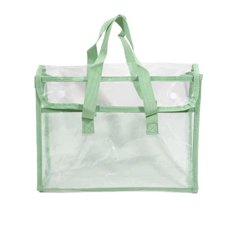 Large Capacity Waterproof Handheld Study Bag – Transparent PVC Exam & Test Paper Storage for Elementary School