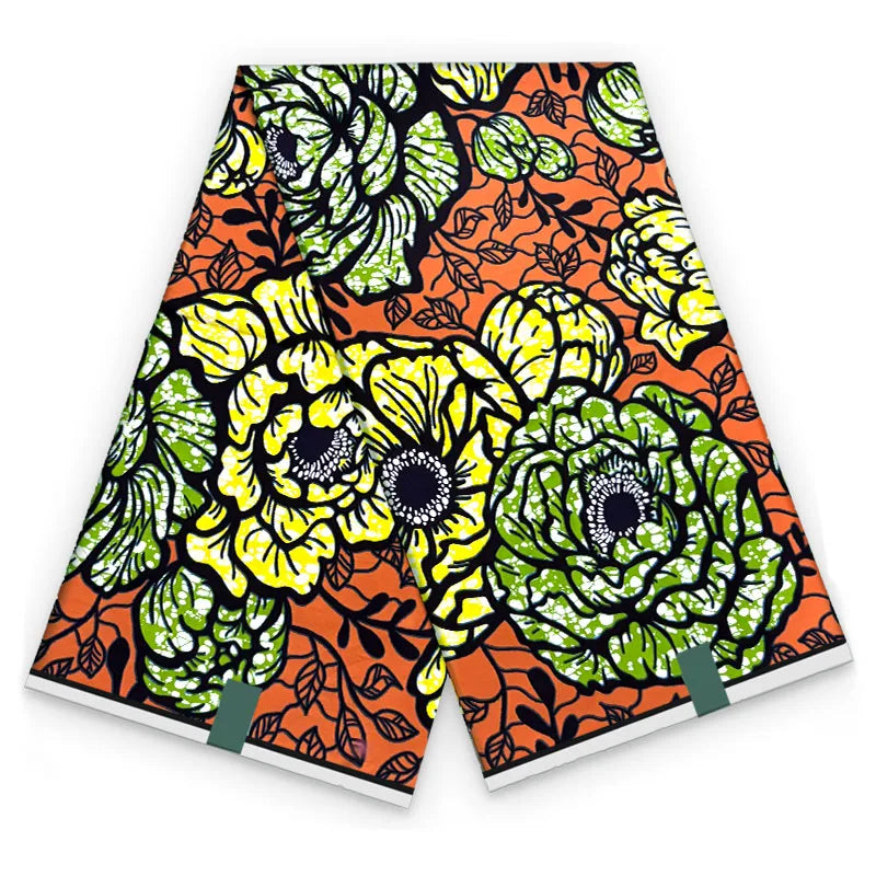 2026 African Ankara Wax Print Fabric - 100% Cotton Soft High Quality Original Real Wax Fabric for Party Dresses HH101
