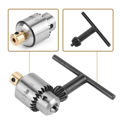 Taper Drill Chuck 0.3-4mm - JTO Mounted Chuck with Wrench & Key for Lathe and Electric Drill Tools