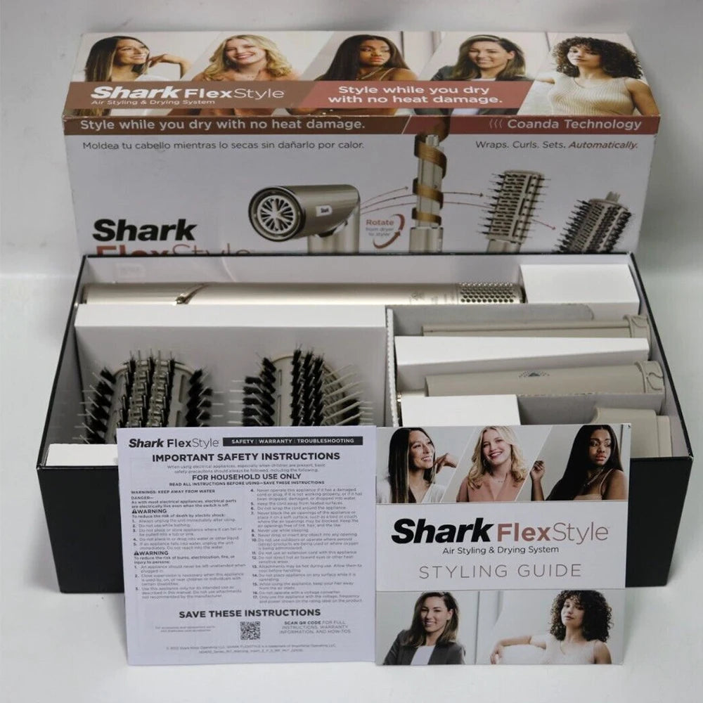 Shark HD430 FlexStyle Hair Dryer & Airwrap – Negative Ion Blow Dryer Brush, Multi-Styler with Auto-Wrap Curlers