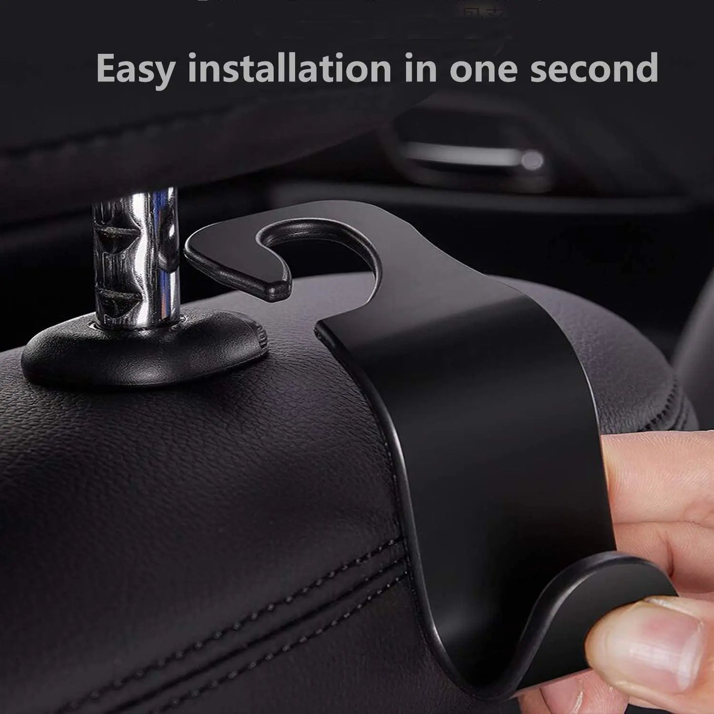 4-Pack Car Hooks for Bags - Front Seat Headrest Organizer Holder and Fastener Hangers