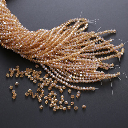 3/4mm Crystal Bicone Glass Beads - White Loose Faceted Beads for DIY Bracelets, Earrings & Jewelry Making