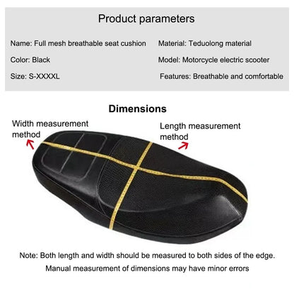 Breathable 3D Mesh Motorcycle Seat Cover – Anti-Slip Cooling Cushion for Scooter & Motorbike Summer Protection Pad