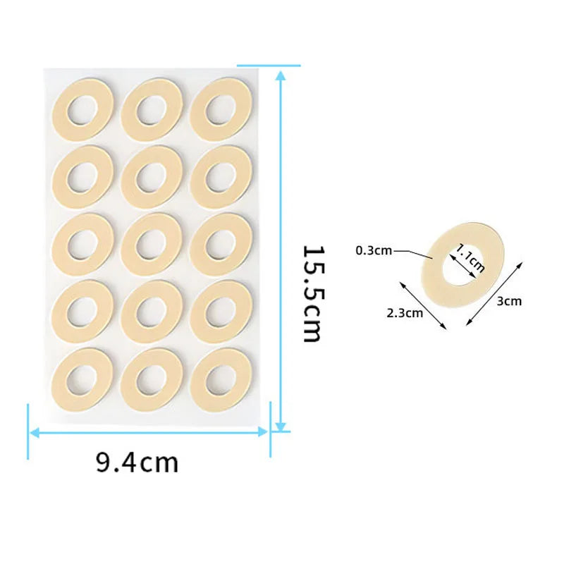 15-Piece Corn Plasters and Foot Callus Cushions - Toe Protection Pads for Friction, Callus Care and Foot Comfort