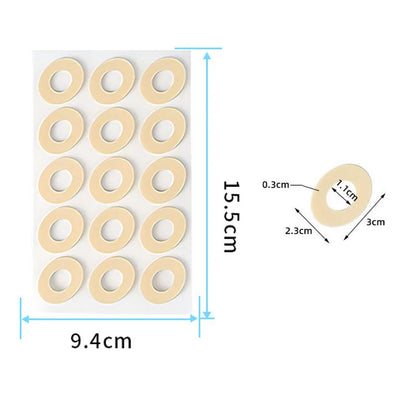 15-Piece Corn Plasters and Foot Callus Cushions - Toe Protection Pads for Friction, Callus Care and Foot Comfort