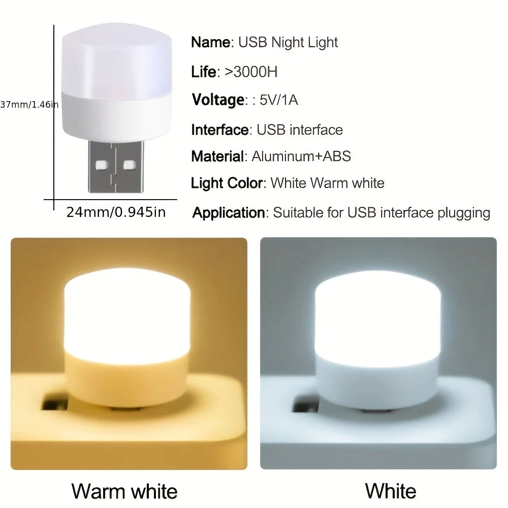 USB LED Reading Lamp 1W 5V - Eye Protection Night Light for Computers and Mobile Power Charging