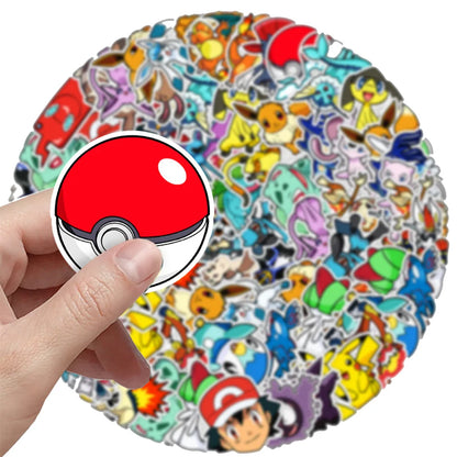 Pokémon Cartoon Stickers – 10/30/50-Piece Cute Anime DIY Decal Set for Laptops, Phones, Notebooks & Suitcases