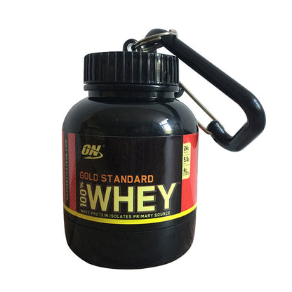 100ML Mini Portable Protein Container - Outdoor Sport Powder Bottle with Whey Keychain, Health Funnel & Medicine Box