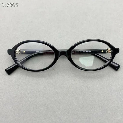 Zhang Yuan Vintage Oval Glasses — English Version Luminous Frame for Men & Women, Fashionable Bookworm Style Eyewear