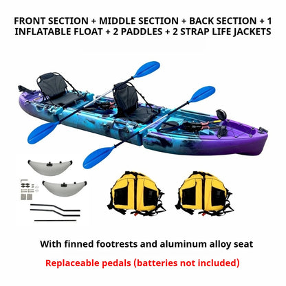 Modular Electric & Pedal-Driven Kayak – Portable Detachable Canoe, Lightweight Inflatable Folding Boat for Fishing & Adventure