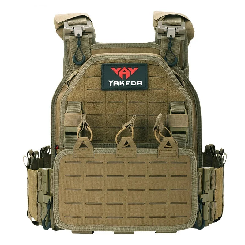 YAKEDA ATFG MOX CAMO Tactical Plate Carrier – Lightweight, Quick Release, 1000D Nylon MOLLE Vest for Combat & Hunting