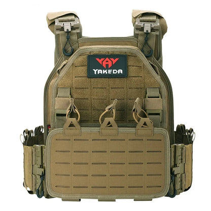 YAKEDA ATFG MOX CAMO Tactical Plate Carrier – Lightweight, Quick Release, 1000D Nylon MOLLE Vest for Combat & Hunting