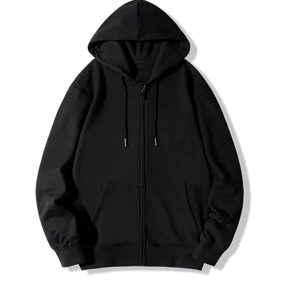 Men's Retro Zip-Up Hoodie – Loose Fit Gothic Harajuku Streetwear Jacket with Long Sleeves – Y2K High Street Style