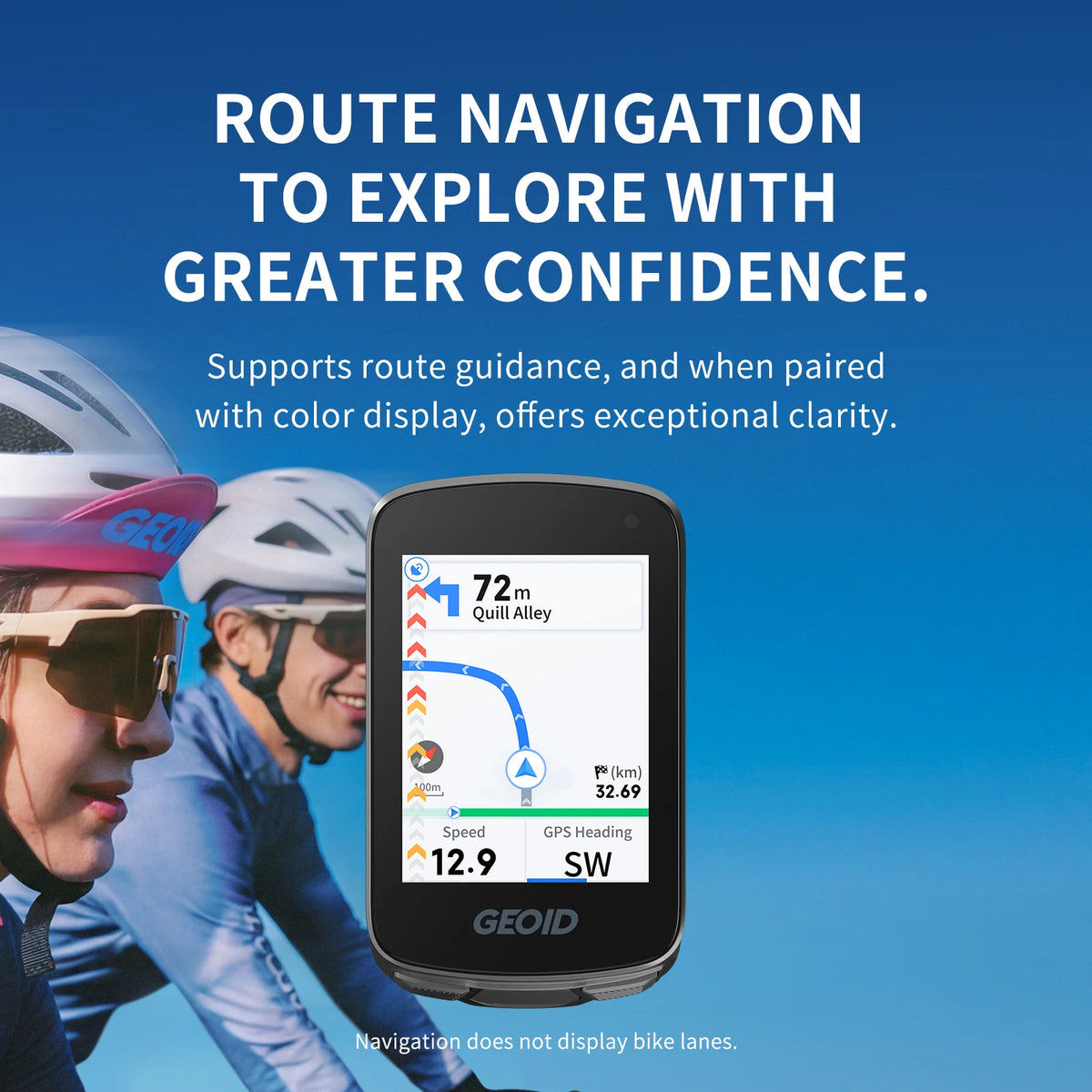 GEOID CC700/PRO Bike Computer - Wireless Color Screen Cycling Speedometer with ANT+, WiFi, IPX7 Waterproof & Odometer