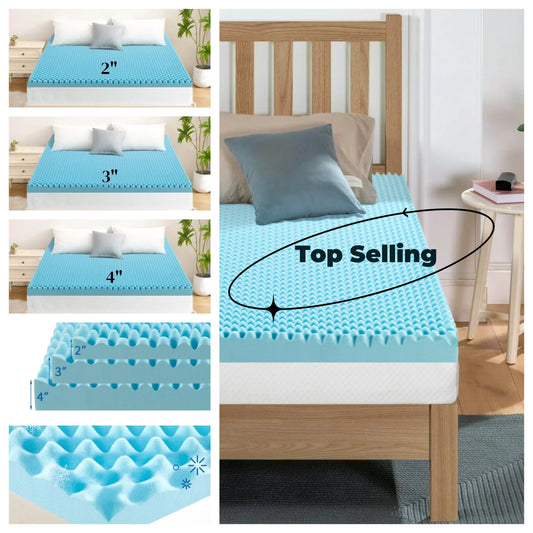 4" Memory Foam Mattress Topper - Outdoor & Indoor Use, Pressure-Relieving Yoga Pad, CertiPUR Certified