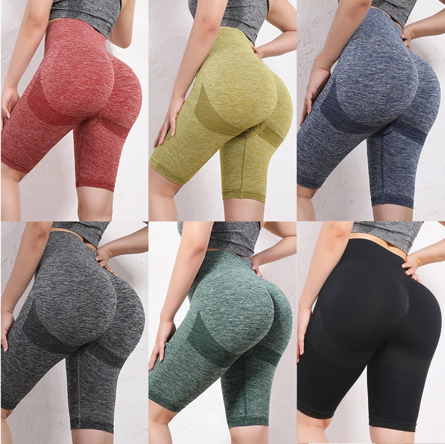Elevate Your Workout: Women's High Waist Elastic Yoga Shorts - Tummy Control, Seamless Butt Lifting Design for Gym Workout Compression Tights