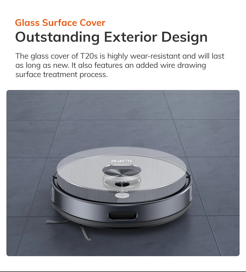ILIFE T20S LDS Robot Vacuum Cleaner – 5000Pa, Auto Empty Dock, 60-Day Hands-Off Cleaning, Wet/Dry Sweeping & Mopping