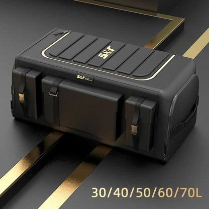 Car Trunk Storage Organizer with Lid – 70L Universal Folding Box, Oxford Cloth, Organizador for Car Trunk