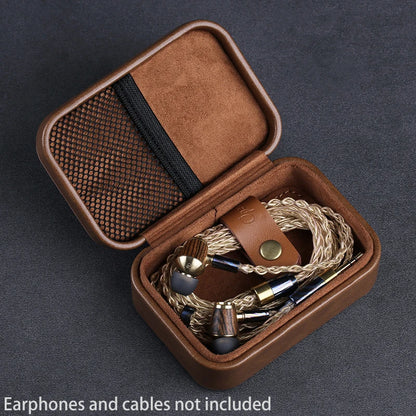 OPENHEART IEM Cable Case - PU Leather Earphone Case Bag for Headphones and Earphone Accessories