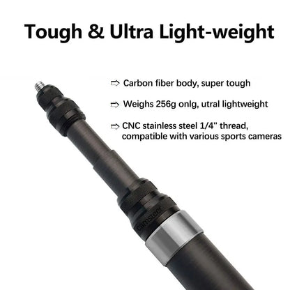 Carbon Fiber Invisible Selfie Stick 1.2m/3m – Bullet Time Rotating Tripod Handle for GoPro & Insta360 X4/X3/X2